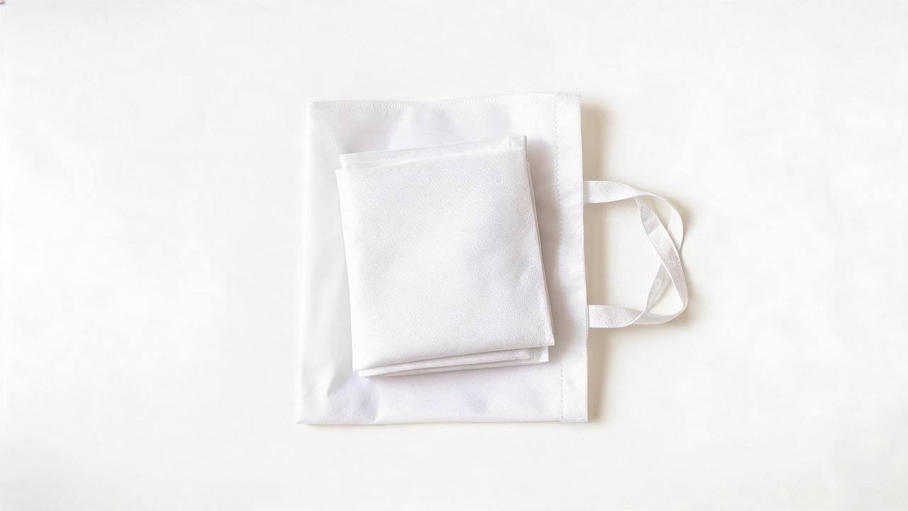 Plain white PP non-woven tote bag showing the soft non-woven fabric